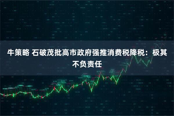 牛策略 石破茂批高市政府强推消费税降税：极其不负责任